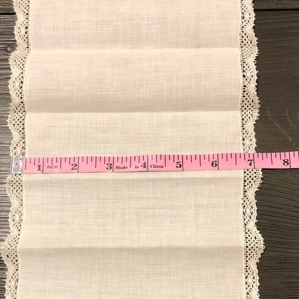 Off White Rectangular Lace-Edge Linen (4)